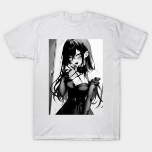 Black and white anime girl T-Shirt